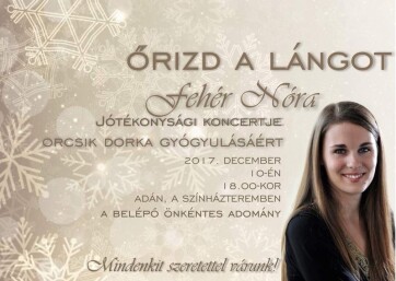 Fehér Nóra adventi jótékonysági koncertet ad Adán - A cikkhez tartozó kép