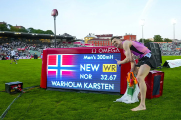 Oslói Gyémánt Liga: Warholm világcsúcsot futott 300 méter gáton Oslóban - A cikkhez tartozó kép