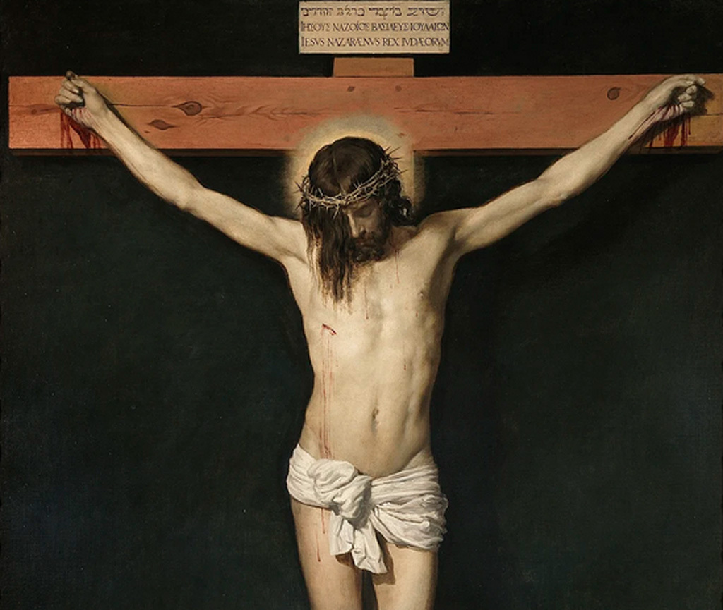 Mefeszített Krisztus, Diego Velázquez (1599–1660) műve. (részlet)