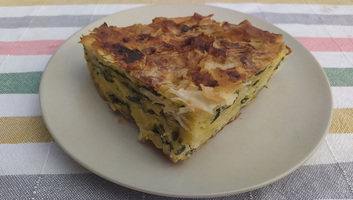 Spenótos gibanica - illusztráció