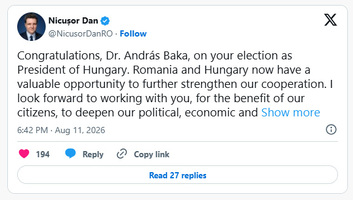 A román elnök gratulált Baka Andrásnak a megválasztásához - illusztráció