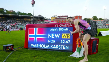 Oslói Gyémánt Liga: Warholm világcsúcsot futott 300 méter gáton Oslóban - illusztráció